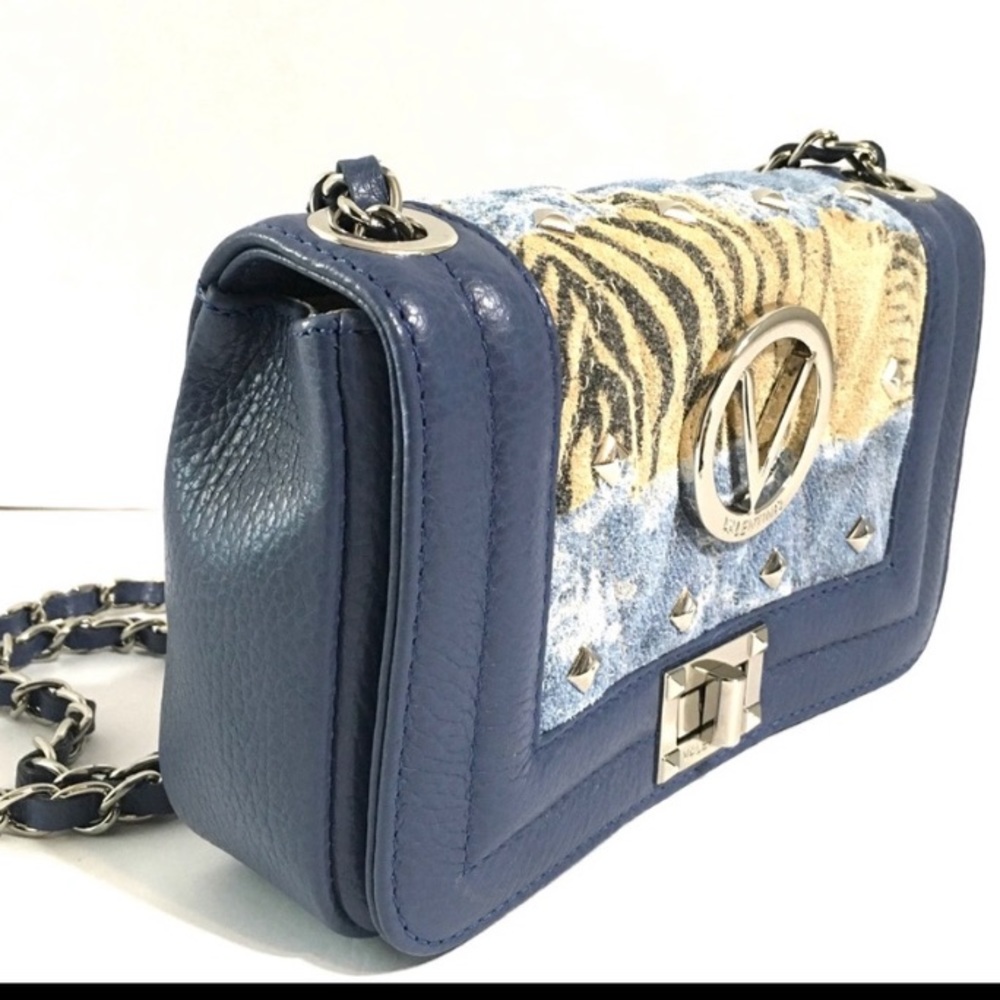 Valentino by Mario Valentino Beatriz Denim & Zebra Print Studded